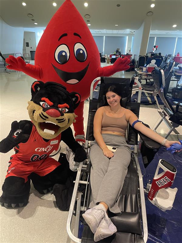 Buddy and Bearcat with blood donor.