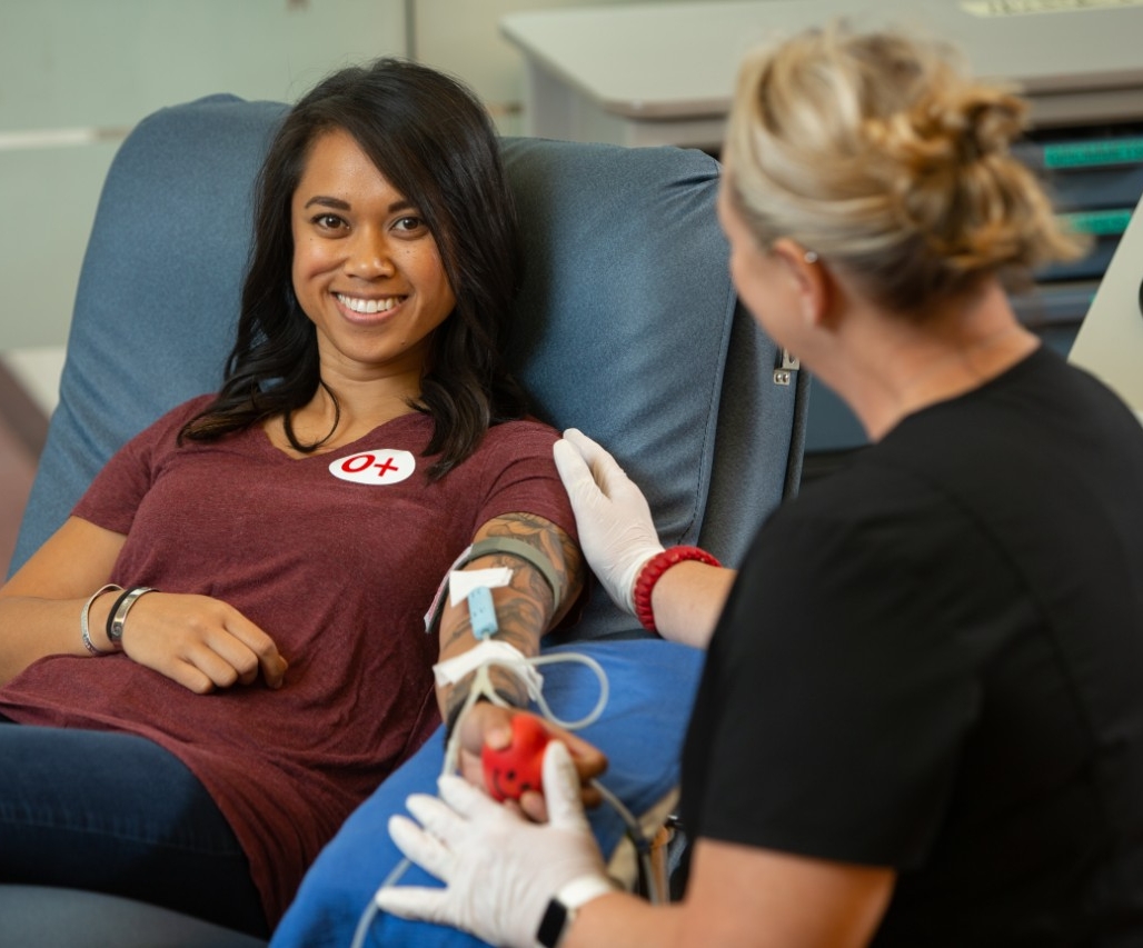Staged scenes at the Hoxworth Blood Center
