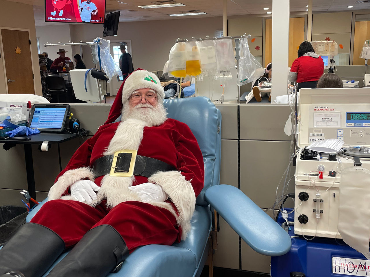 Santa donating