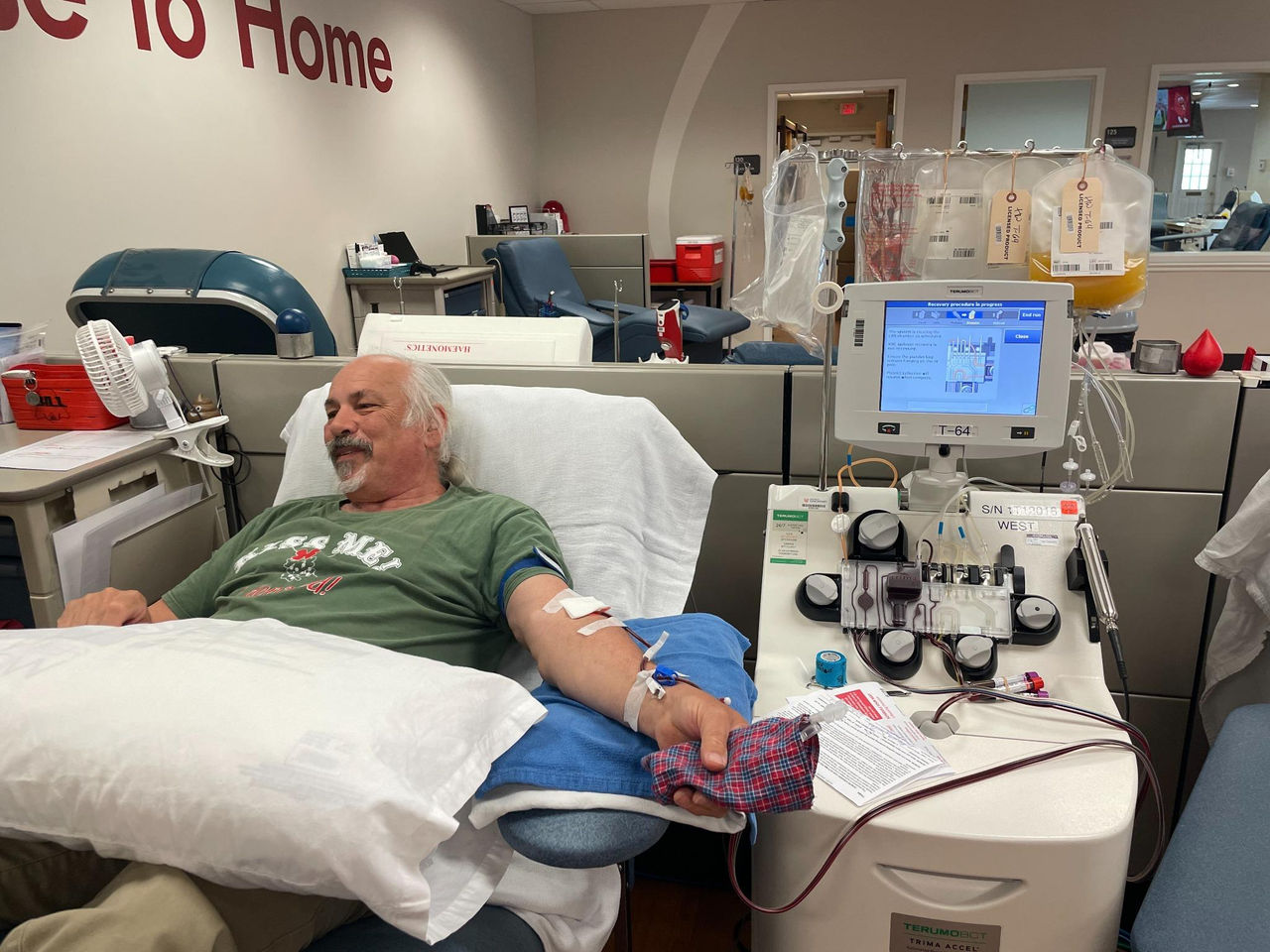 Ken donating platelets