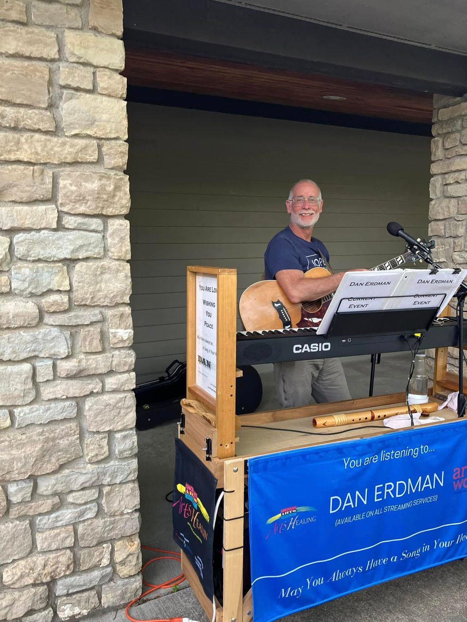 Dan playing outside at an event