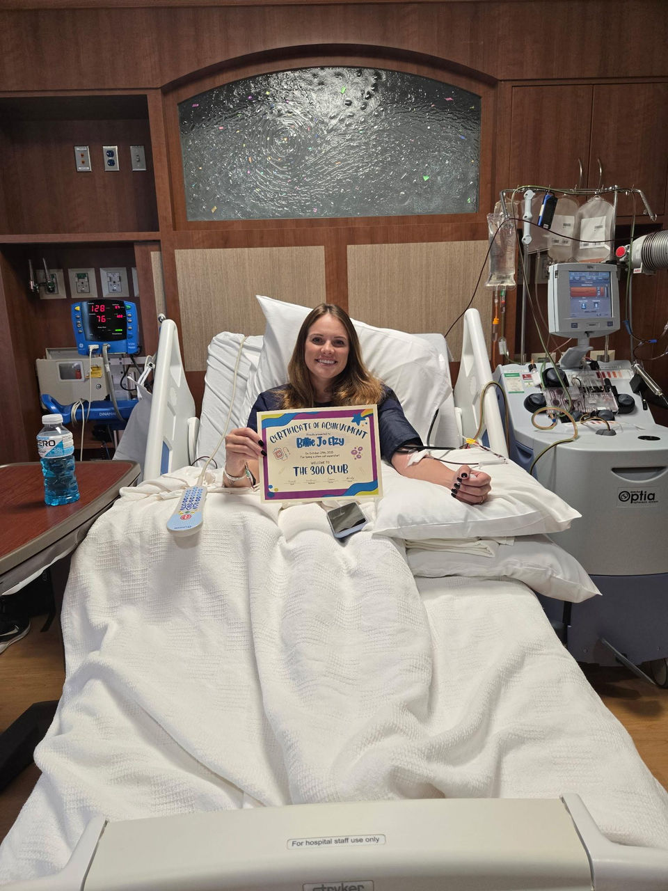 Billie Jo with her certificate