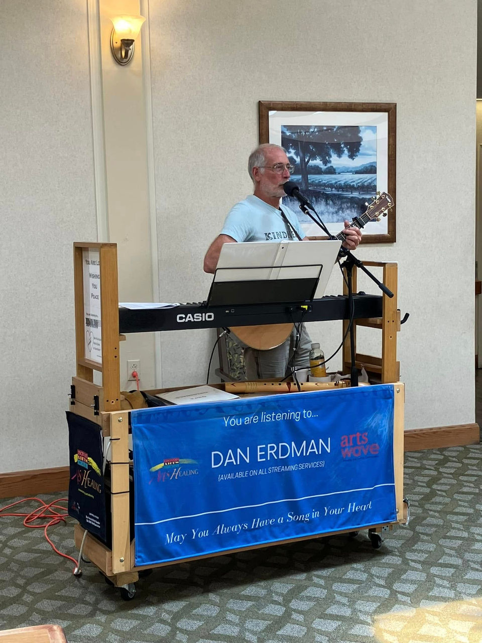 Dan playing at a hospice event
