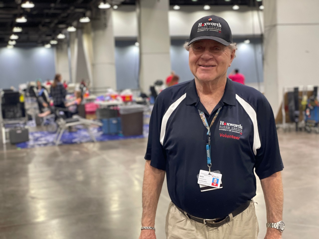 Dick at a Hoxworth blood drive