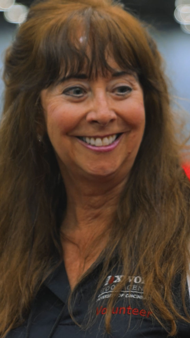 Margaret while volunteering