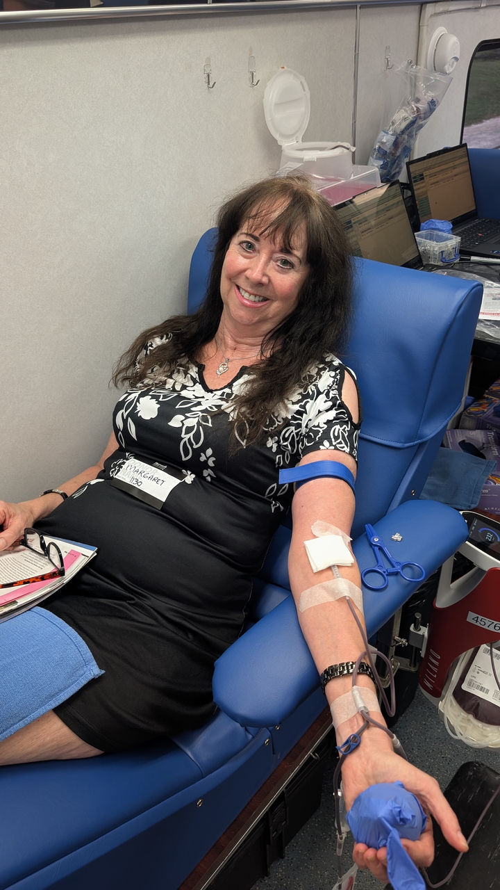 Margaret while donating at Montgomery Inn
