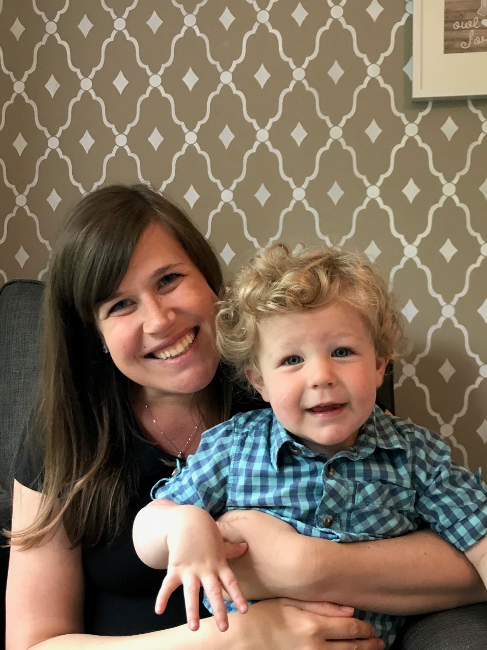 Alyssa Gattermeyer holding her toddler son Theo