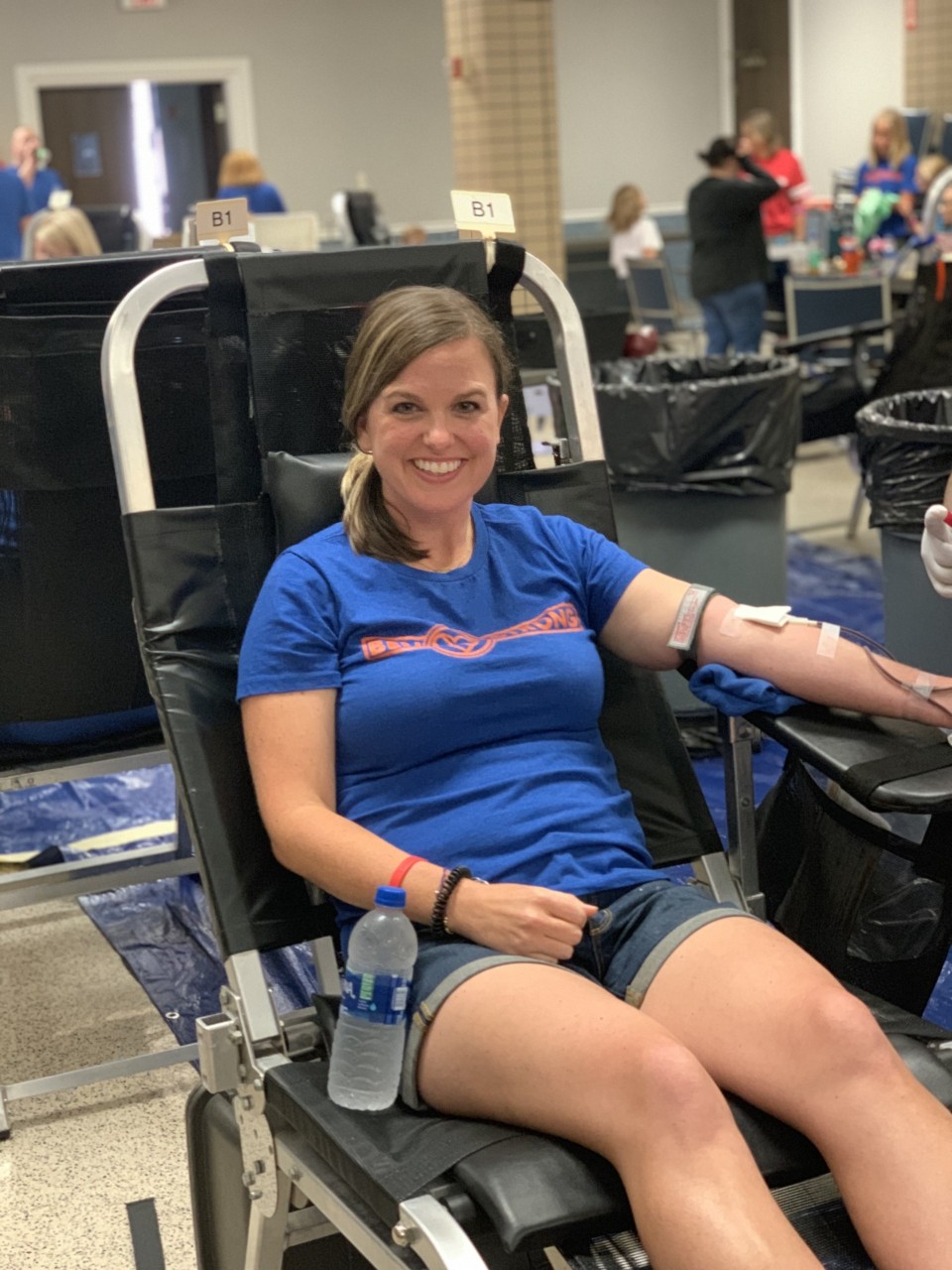 Tiffany donates blood at the drive