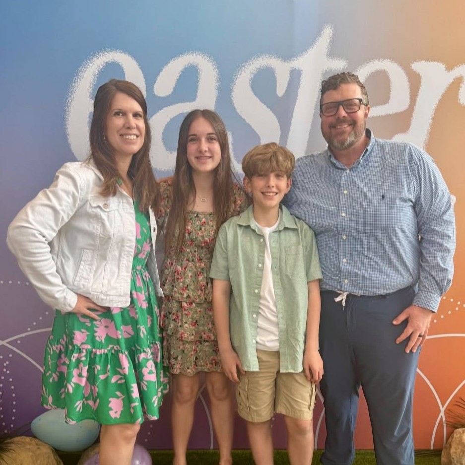 John Mattingly with his family at Easter