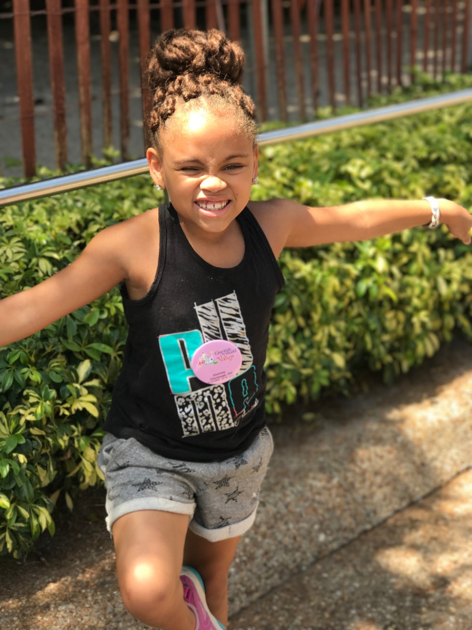 Journey smiling outside at Cincinnati Zoo